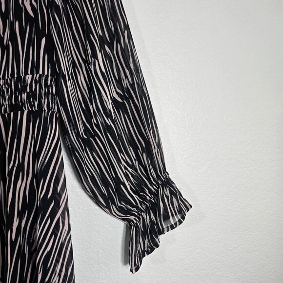 Lane Bryant Zebra Print Dress Women Plus Size 22-24 Black Long Sleeve Boho - Picture 15 of 15